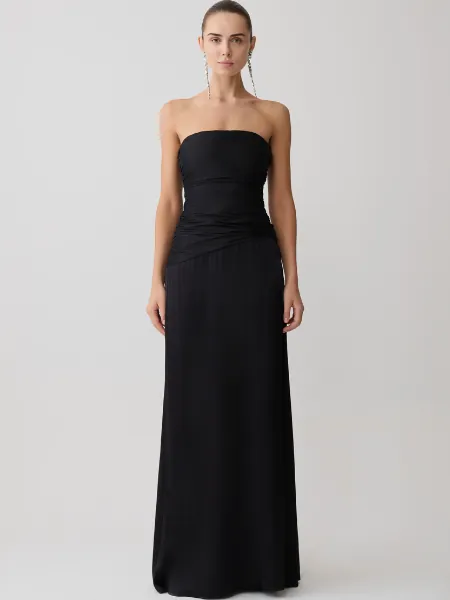 Serena Strapless Taffeta Maxi Dress